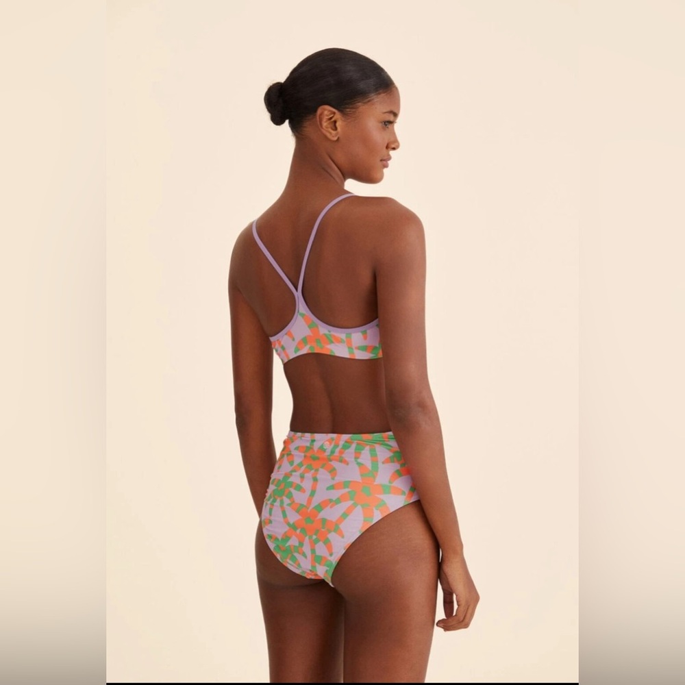 Farm Rio x Adidas Palm Tree High Waist Bikini Bottoms size medium NWT - Picture 3 of 11
